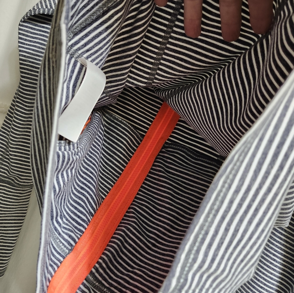 Nwot, Shambhala Striped Women's Hoodie with Orange Accents. - Picture 10 of 10